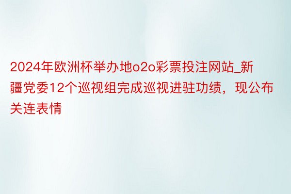 2024年欧洲杯举办地o2o彩票投注网站_新疆党委12个巡视组完成巡视进驻功绩，现公布关连表情