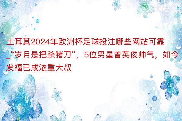 土耳其2024年欧洲杯足球投注哪些网站可靠_“岁月是把杀猪刀”，5位男星曾英俊帅气，如今发福已成浓重大叔