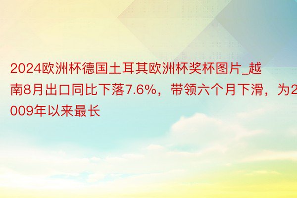 2024欧洲杯德国土耳其欧洲杯奖杯图片_越南8月出口同比下落7.6%，带领六个月下滑，为2009年以来最长