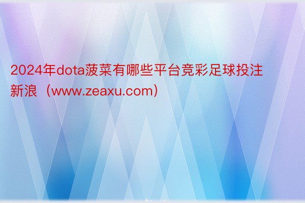 2024年dota菠菜有哪些平台竞彩足球投注新浪（www.zeaxu.com）